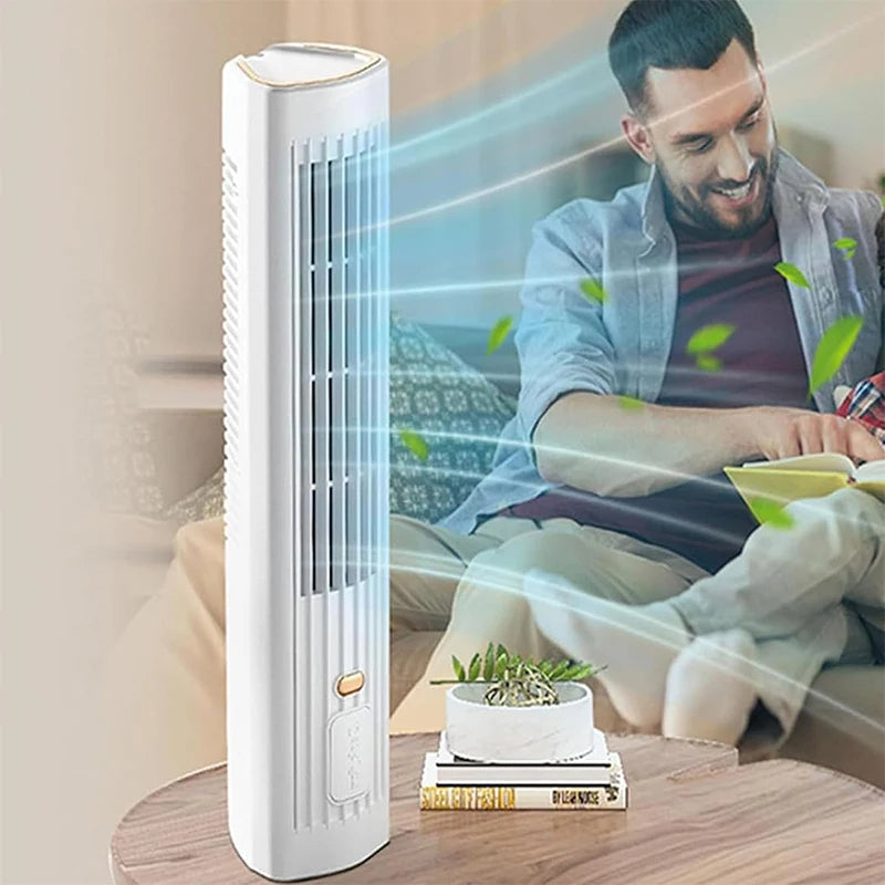 USB Rechargeable Portable Air Conditioner Tower Fan – Sleek Cordless Cooling