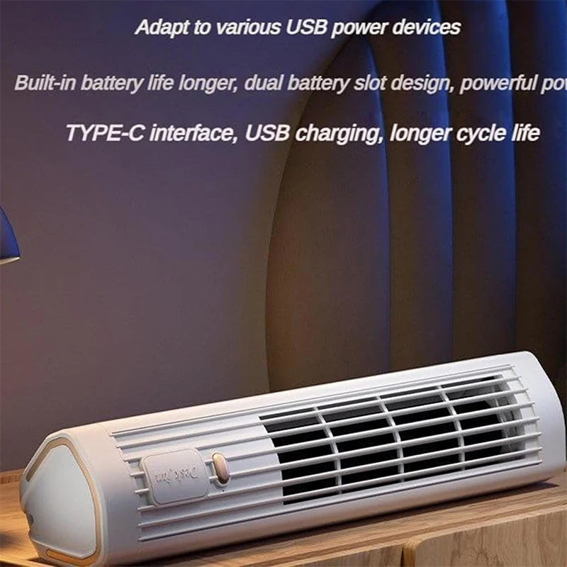 USB Rechargeable Portable Air Conditioner Tower Fan – Sleek Cordless Cooling