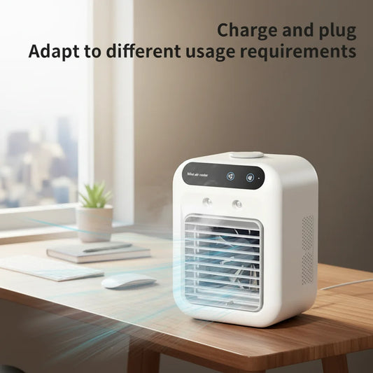 Portable air Conditioner Mini Air Conditioning USB Charging Small Water Desktop Cooler Fan with Water Mist Fan