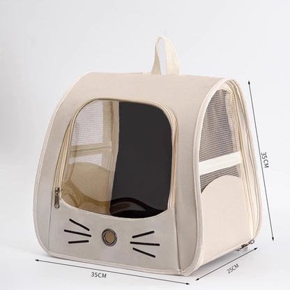 Cross-Border Backpack Cat Bag, Transparent and Visible, Portable Pet Supplies for Outings, Large-Capacity Space Capsule Backpack, Breathable and Lightweight