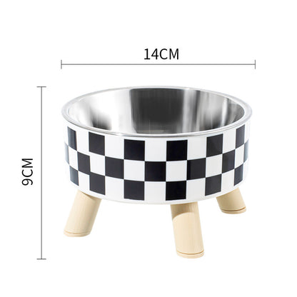 Pet stainless steel bowl non-slip large capacity dog bowl cat goblet bowl neck protection pet bowl anti-knock cat bowl new