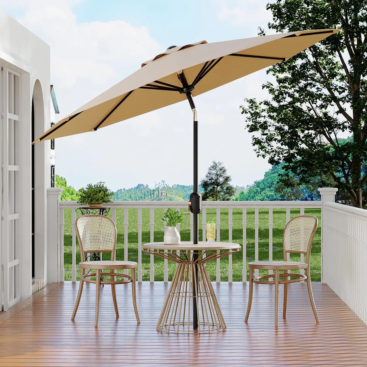 Outdoor sun and umbrella UPF 50 + UV protection 4/8 steel ribs Windproof sun protection Adjustable parasol