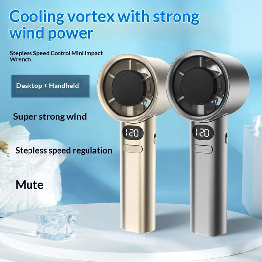 HOMEFISH Portable Handheld Fan USB Rechargeable Bladeless High-Speed Electric Cooling Fan for Personal Use