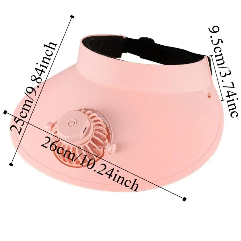 Three Temp Settings Cooling Fan Hat Built-in Fan Breathable Design Empty Top Cap Lightweight Adjustable Sun Hats Sports Events
