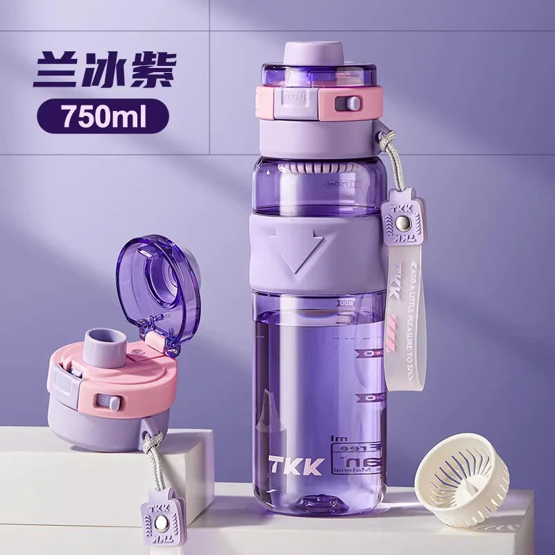 2 In 1 Portable Water Bottle With Fan Mist Spray Cooling Cup For Outdoor Sports Creative Leakproof Water Cup For Kids Students