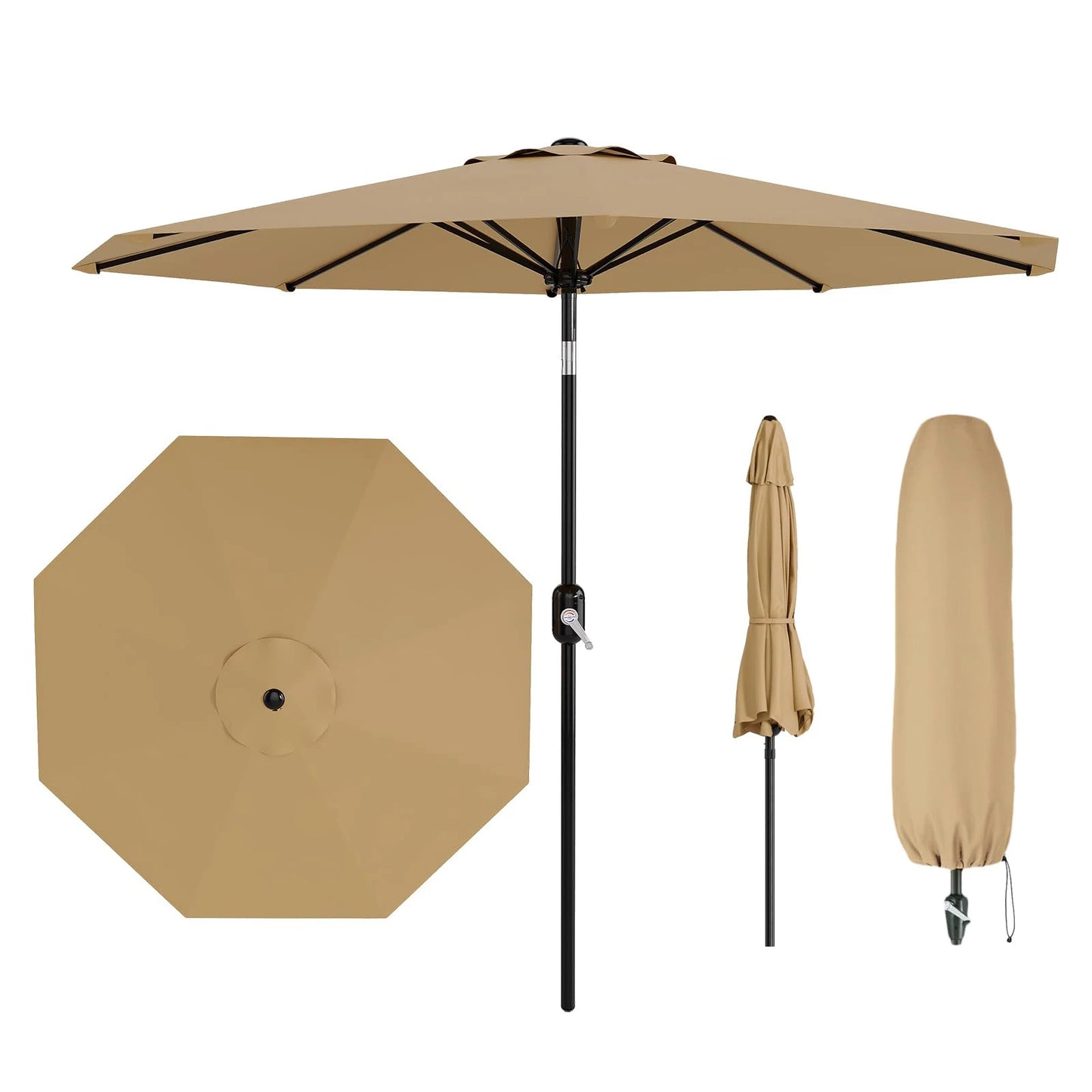 Outdoor sun and umbrella UPF 50 + UV protection 4/8 steel ribs Windproof sun protection Adjustable parasol