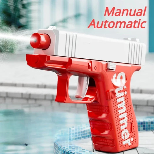 Kids Manual Water Gun, Hand-Powered Pump Action Squirt Blaster Mini Portable Outdoor Beach Toy for Ages 4-6 Fun Water Play Gift