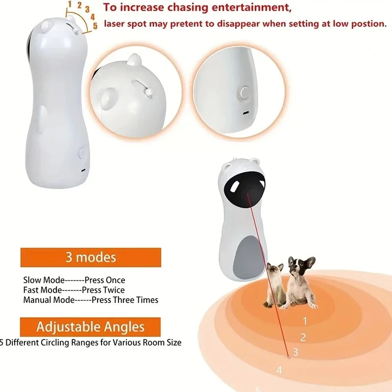 Automatic Cat Laser Toy – Interactive Rotating Laser with 3 Modes & 5 Angles