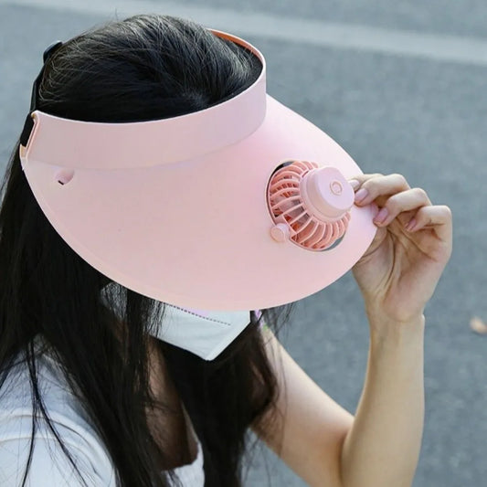 Three Temp Settings Cooling Fan Hat Built-in Fan Breathable Design Empty Top Cap Lightweight Adjustable Sun Hats Sports Events