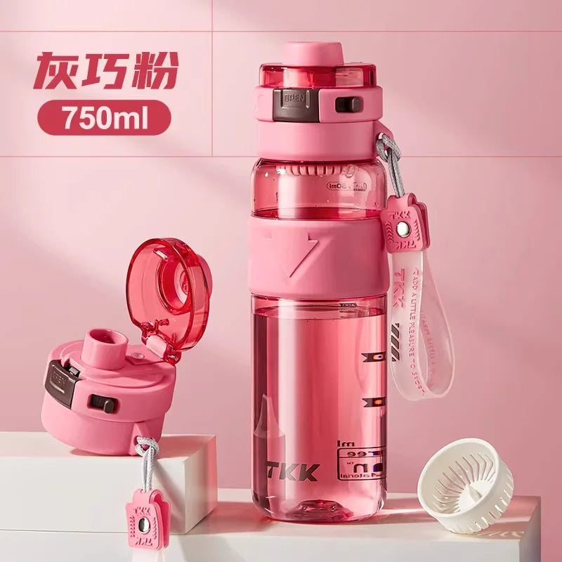 2 In 1 Portable Water Bottle With Fan Mist Spray Cooling Cup For Outdoor Sports Creative Leakproof Water Cup For Kids Students