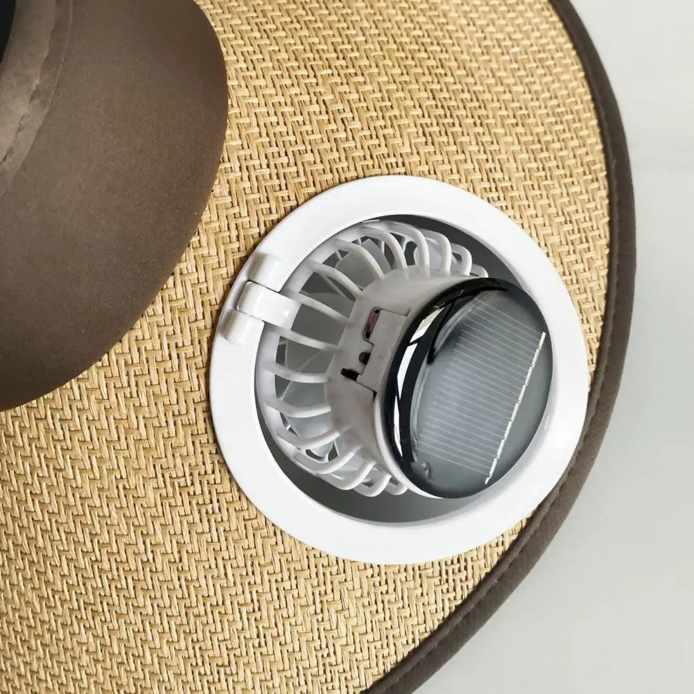 Wide Brim Sun Hat with Solar-Powered Fan – Outdoor Cooling & UV Protection