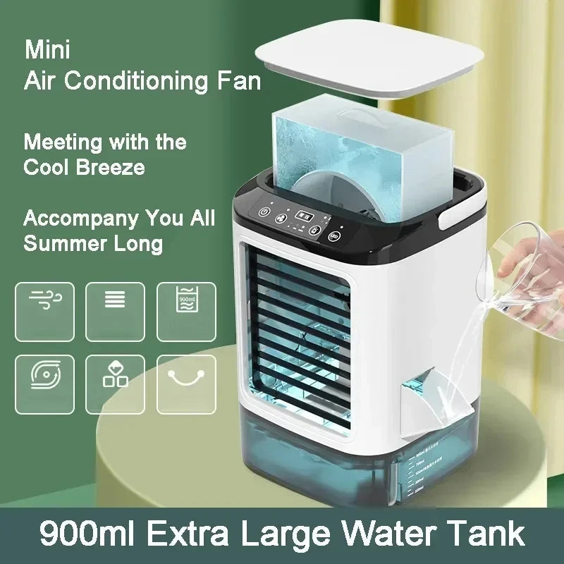 3-Speed Portable Air Conditioner with Ultrasonic Mist Cooling